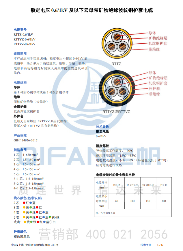 起帆礦物絕緣波紋銅護套防火電纜產(chǎn)品介紹